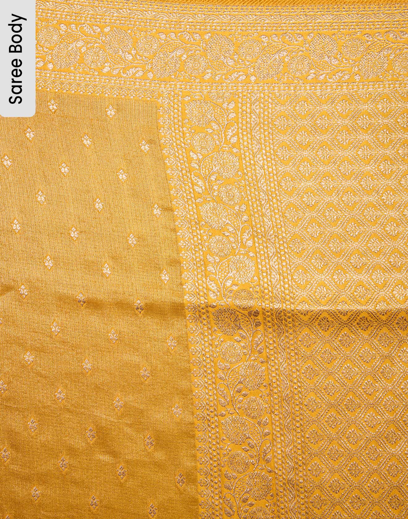 Yellow Daffodil Zari Butti Festive Silk Saree