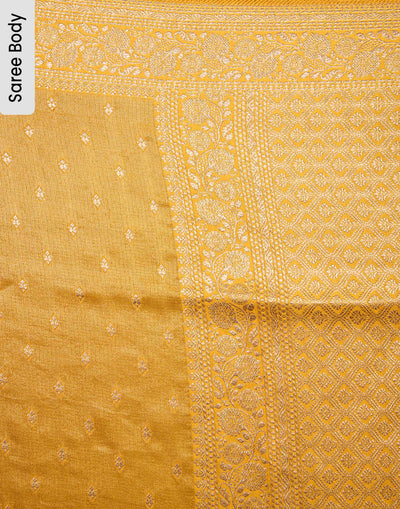 Yellow Daffodil Zari Butti Festive Silk Saree