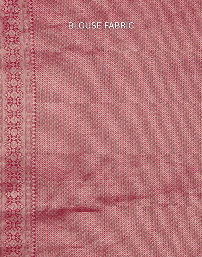 Berry Pink Woven Dola Silk Saree With Unstitched Blouse Fabric