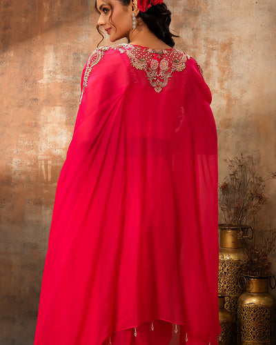 Carnation Rani Embellished Bustier With Jacket & Pleated Skirt