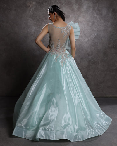 Celestial Sea Embellished Tissue Organza Bridal Gown