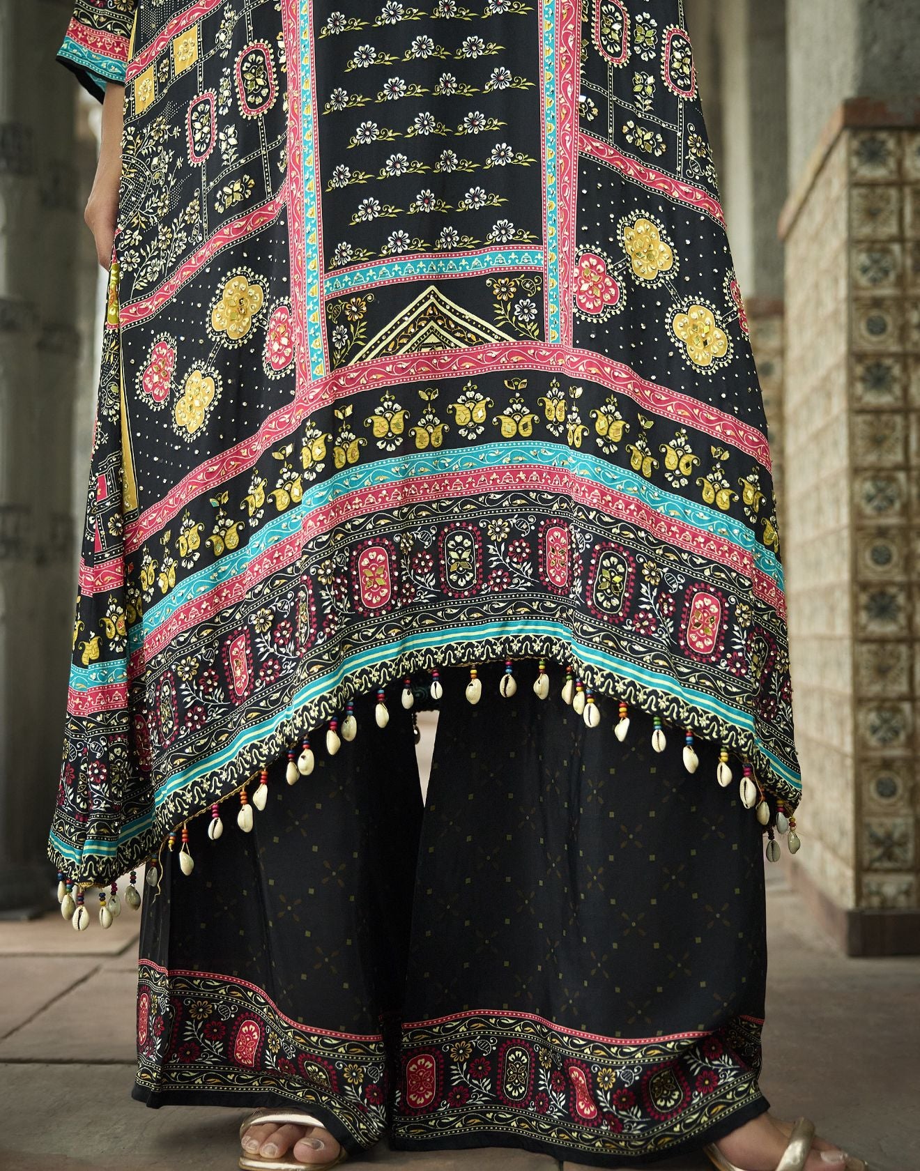 Festive Hues Printed Pure Crepe Kurta Set