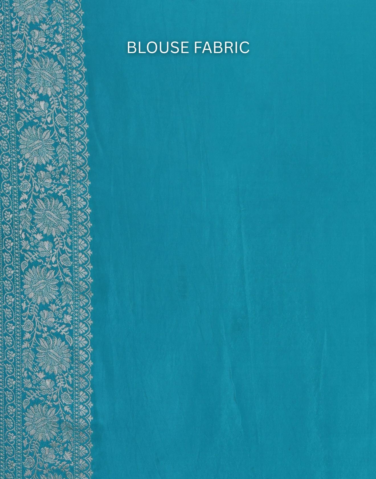 Firozi Noor Dola Silk Saree With Unstitched Blouse Fabric