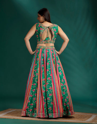 Forest Bloom Printed Lehenga Set For Mehendi