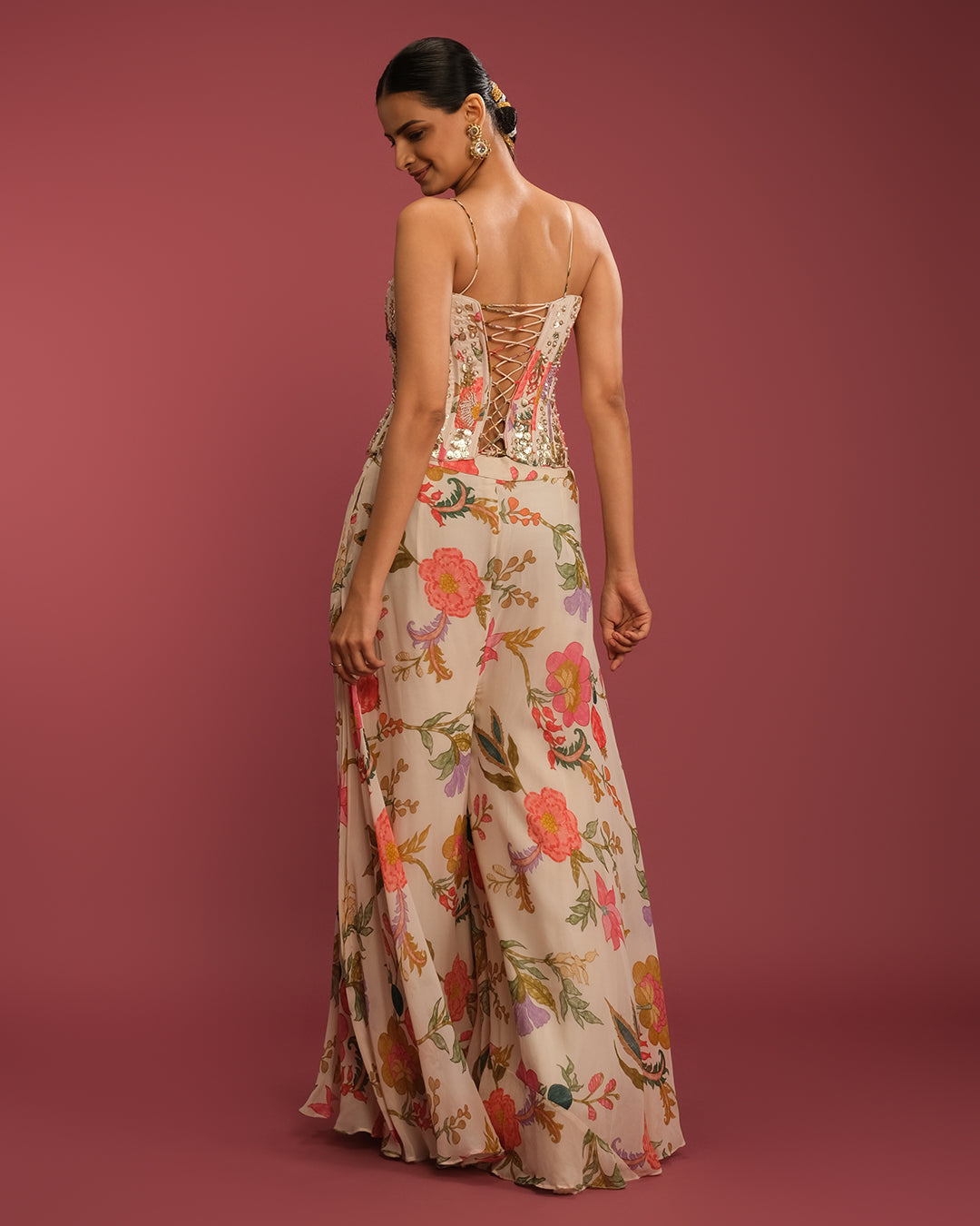 Gardenia Charm Printed Corset Set