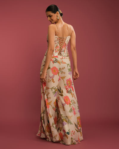 Gardenia Charm Printed Corset Set