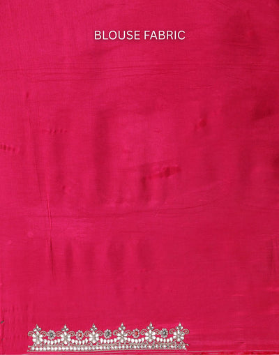 Hues Of Golden Charm Tissue Silk Embroidered Saree With Pink Unstitched Blouse Fabric