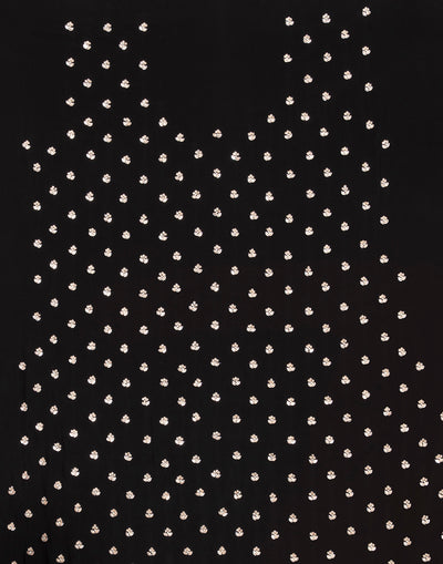 Jet Black Crepe Silk Embroidered Unstitched Suit Set