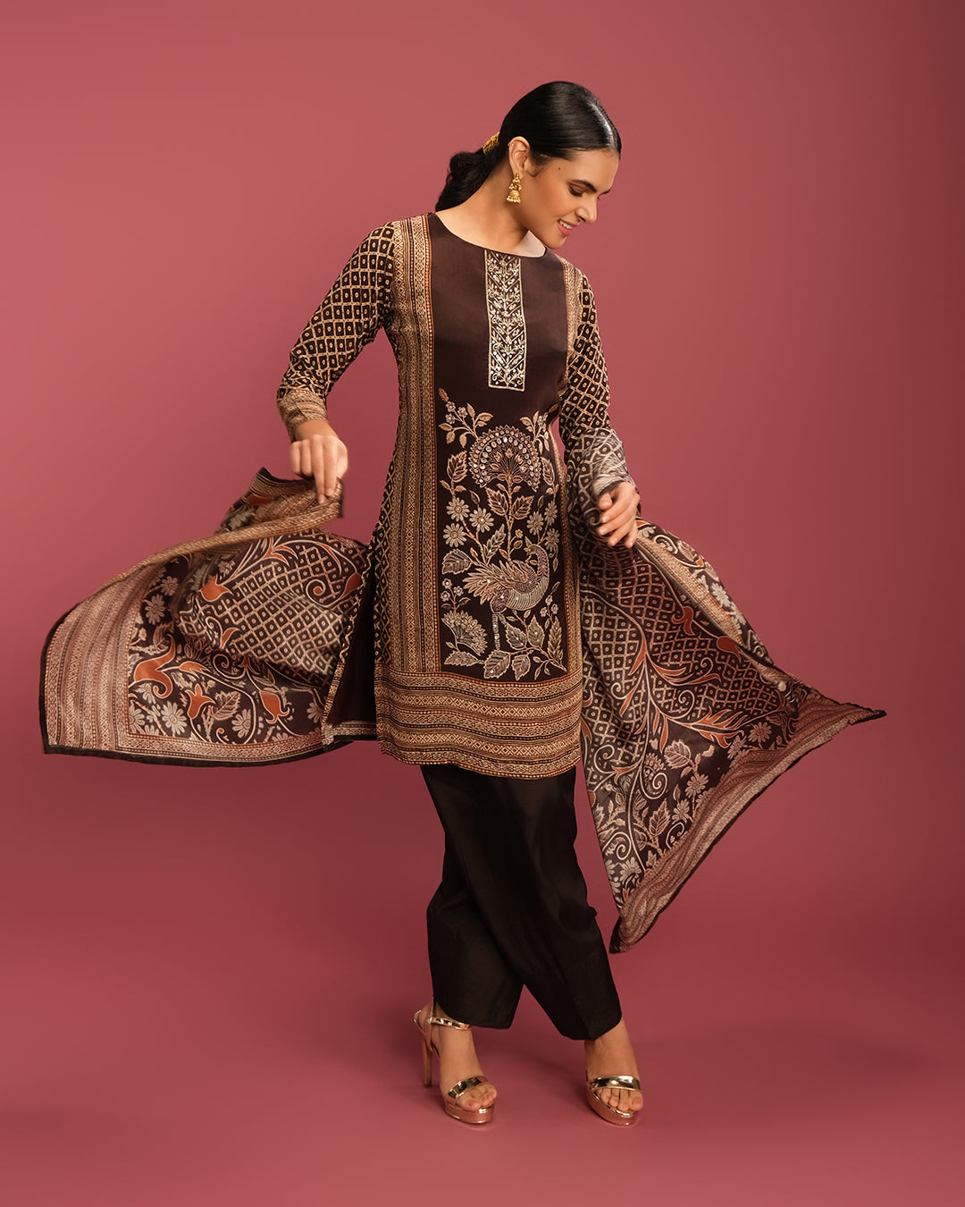 Midnight Charm Printed Kurta Set