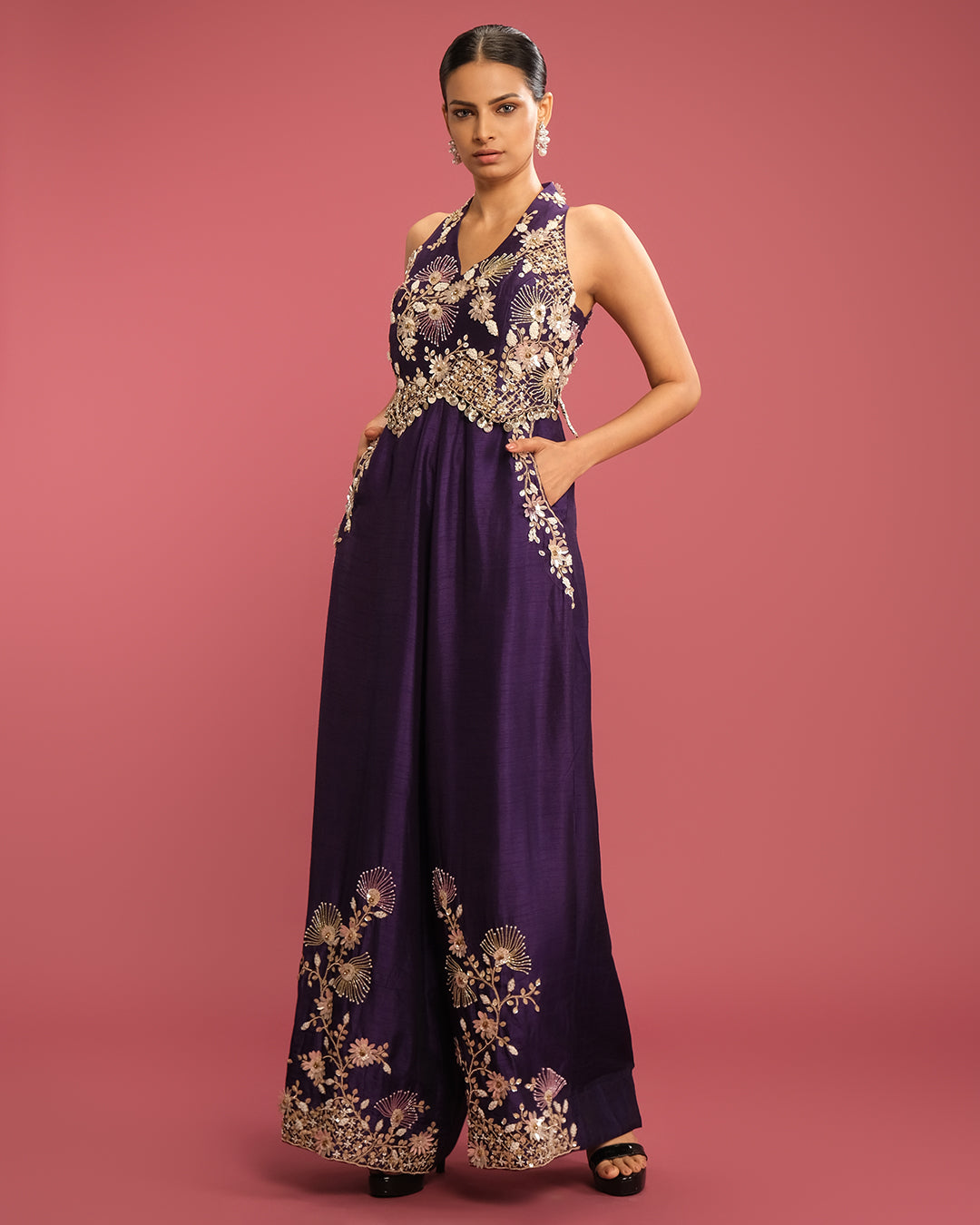 Midnight Orchid Festive Jumpsuit