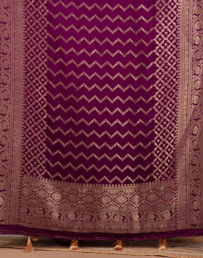 Midnight Periwinkle Crepe Silk Unstitched Suit Set