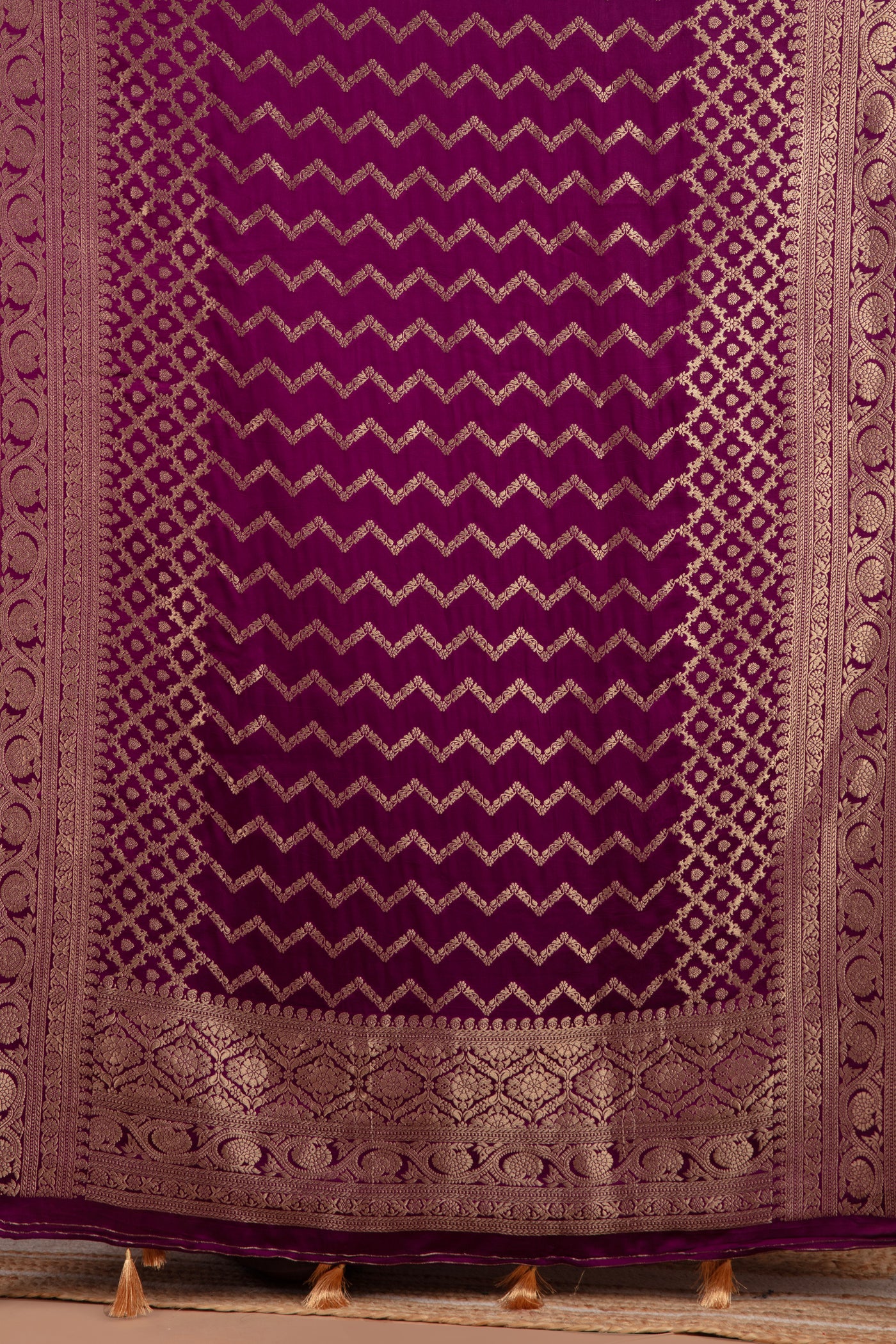 Midnight Periwinkle Crepe Silk Unstitched Suit Set