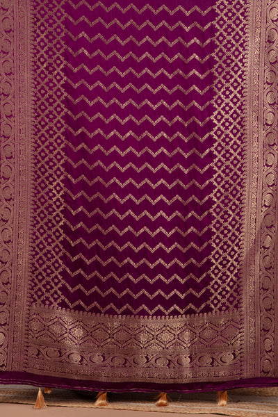 Midnight Periwinkle Crepe Silk Unstitched Suit Set