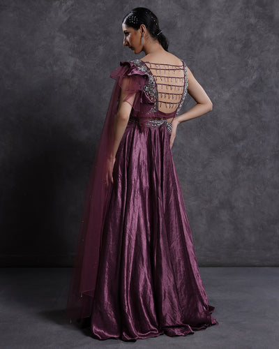 Moonlit Periwinkle Embellished Gown