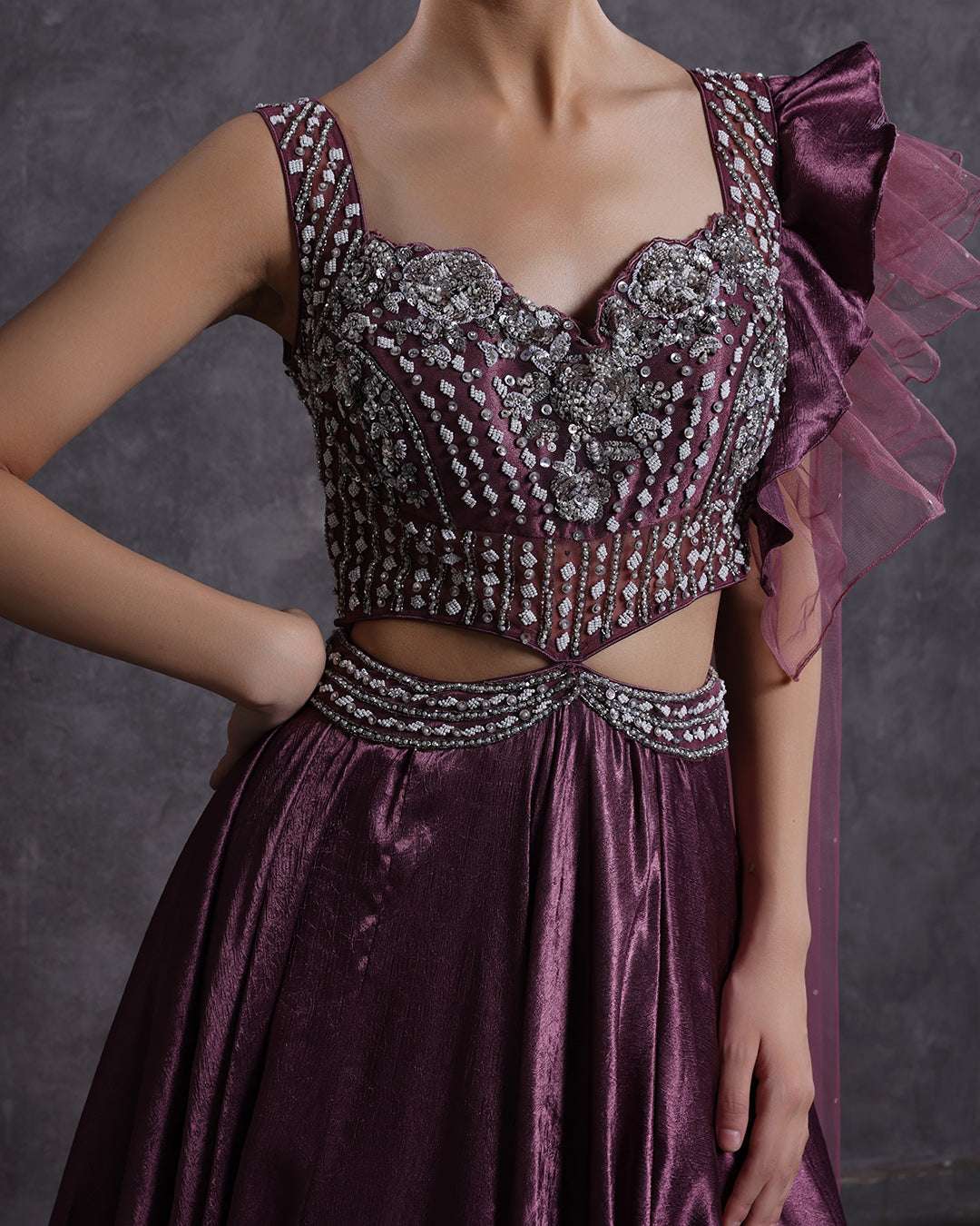 Moonlit Periwinkle Embellished Gown