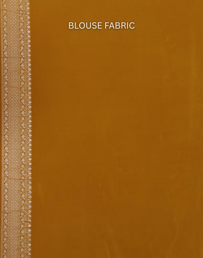 Mustard Yellow With Golden Weave Dola Silk Saree