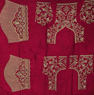 Mystique Red Embroidered Bridal Lehenga With Unstitched Blouse Piece