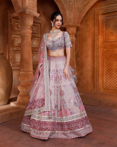 Orchid Bloom Embroidered Bridal Lehenga
