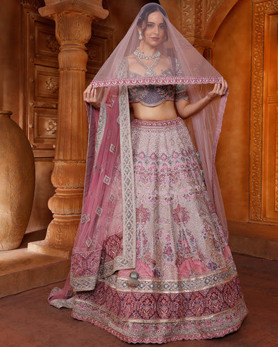 Orchid Bloom Embroidered Bridal Lehenga