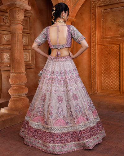 Orchid Bloom Embroidered Bridal Lehenga