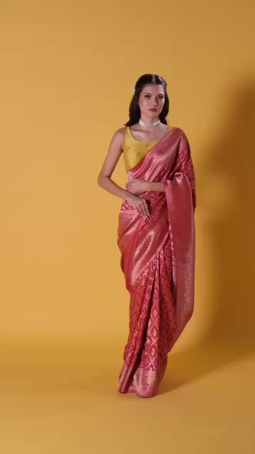 Gulmohar Drama Zari Woven Silk Saree