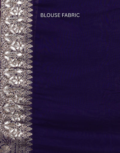 Purple Noor Bandhej Georgette Saree With Unstitched Blouse Fabric
