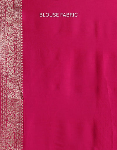 Rani Pink Dola Silk Saree With Unstitched Blouse Fabric