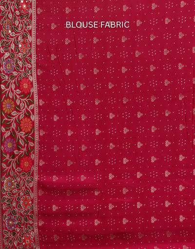 Rani Rangrez Bandhej With Woven Floral Festive Saree