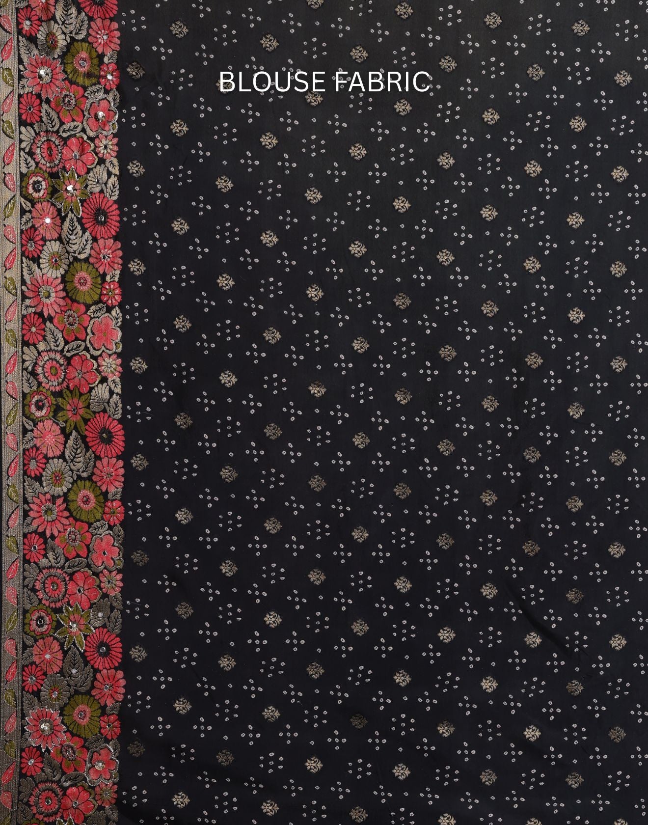 Raven Radiance Bandhej Silk Saree With Unstitched Blouse Fabric