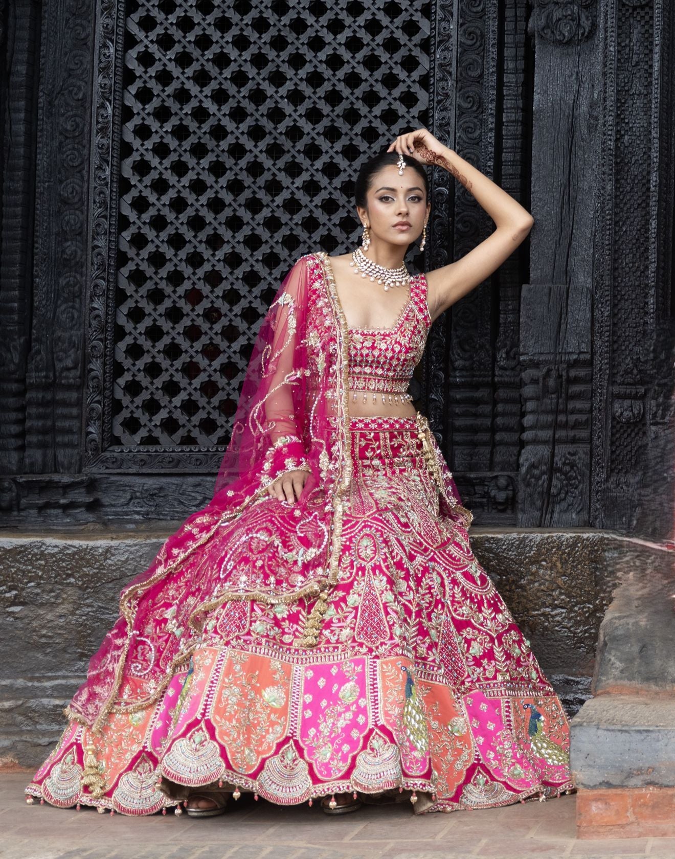 Ruby Royalé Bridal Lehenga With Two Dupattas