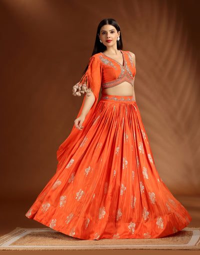 Solar Ember Festive Lehenga Set