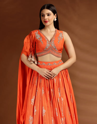 Solar Ember Festive Lehenga Set
