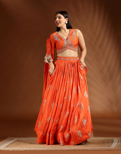 Solar Ember Festive Lehenga Set