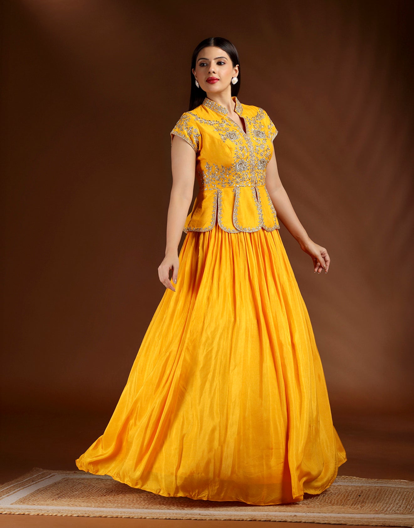 Sunlit Treasure Tulip Hem Koti Lehenga Set