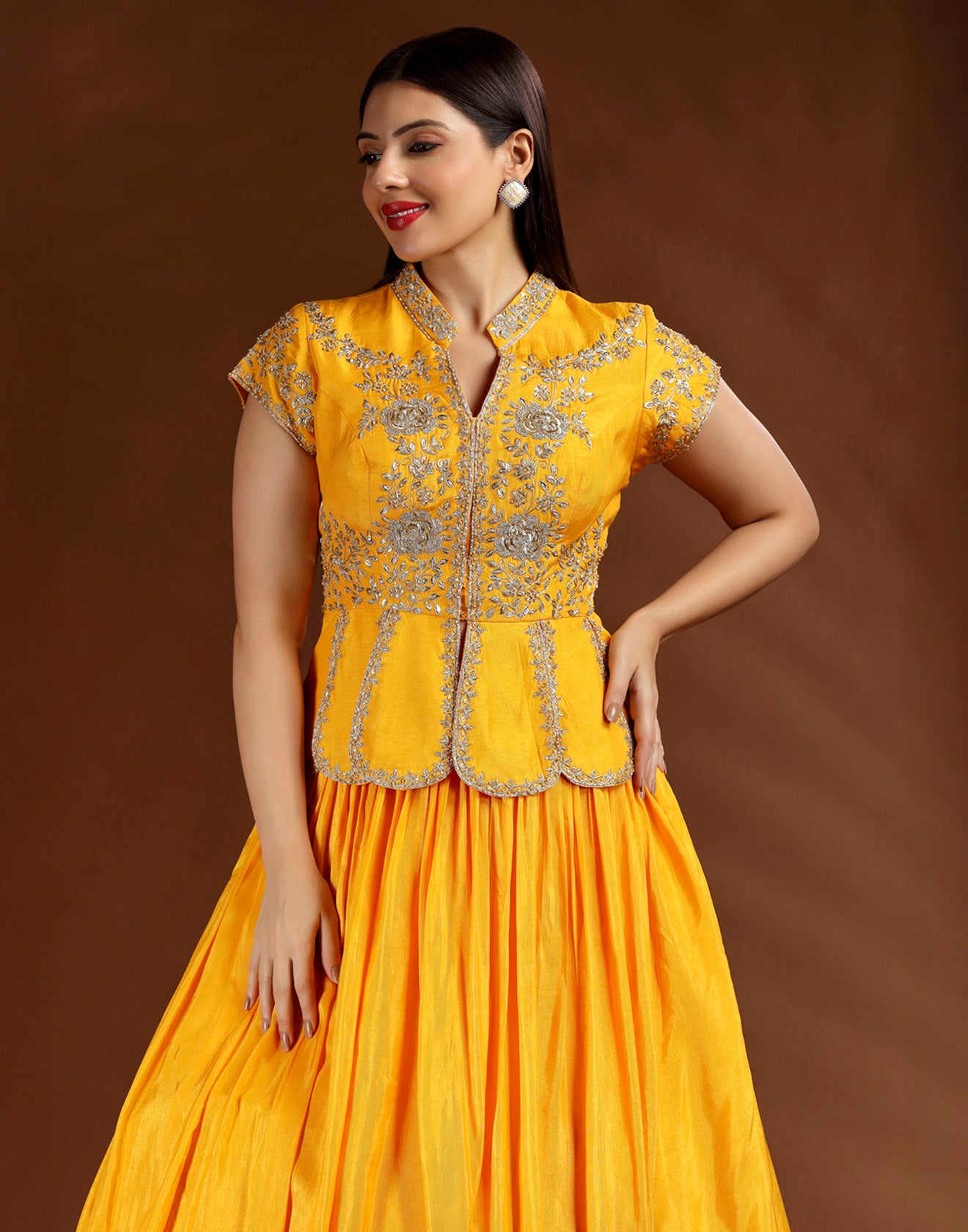 Sunlit Treasure Tulip Hem Koti Lehenga Set