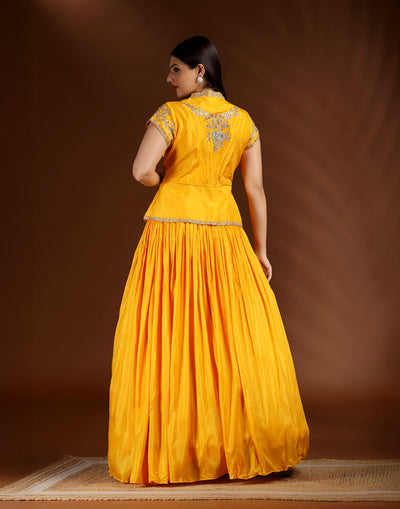 Sunlit Treasure Tulip Hem Koti Lehenga Set