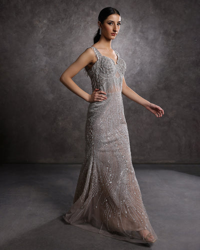 Victorian Glam Embellished Cocktail Gown