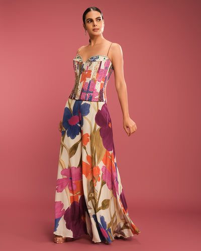 Wild Forest Printed Fusion Corset Set