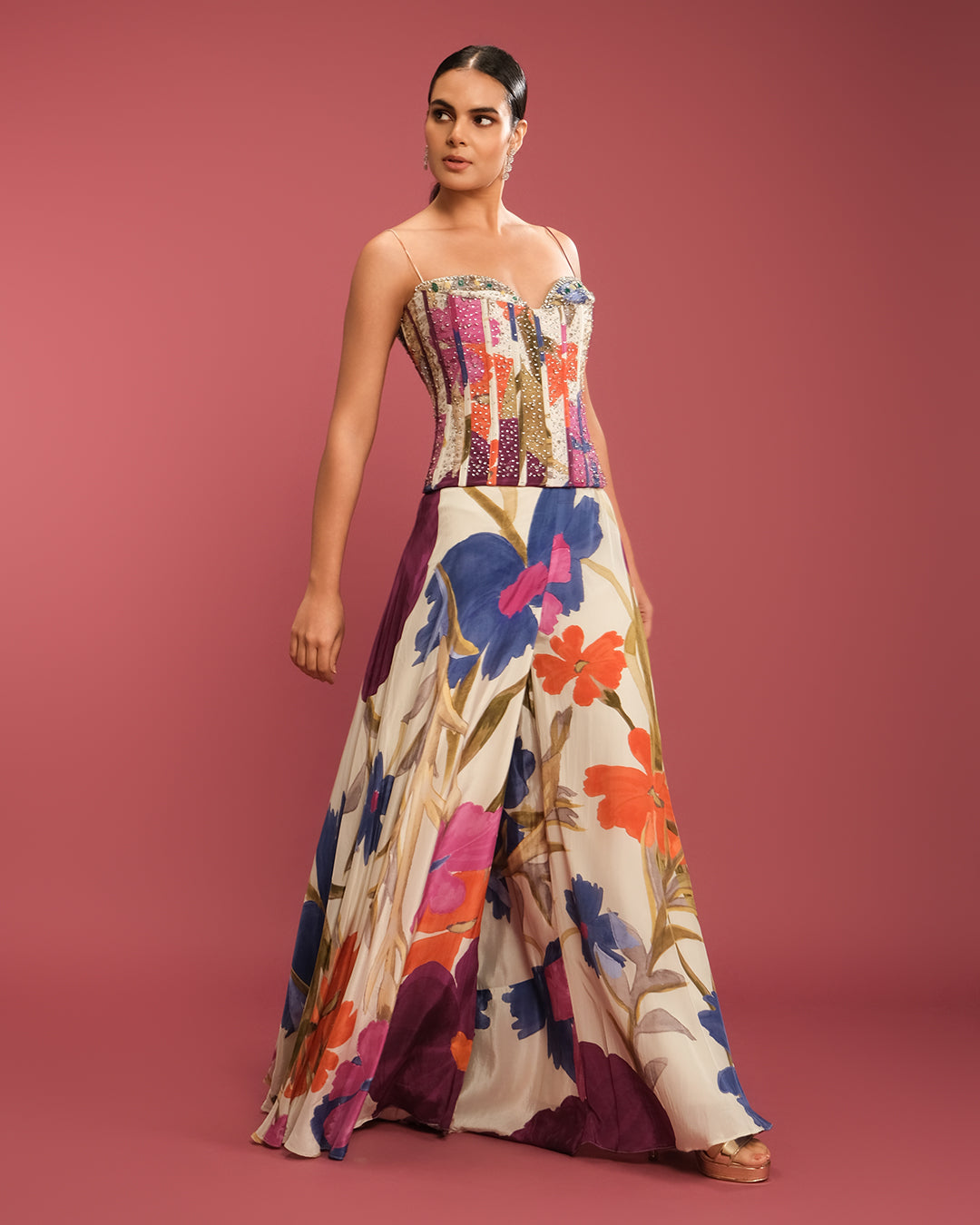 Wild Forest Printed Fusion Corset Set