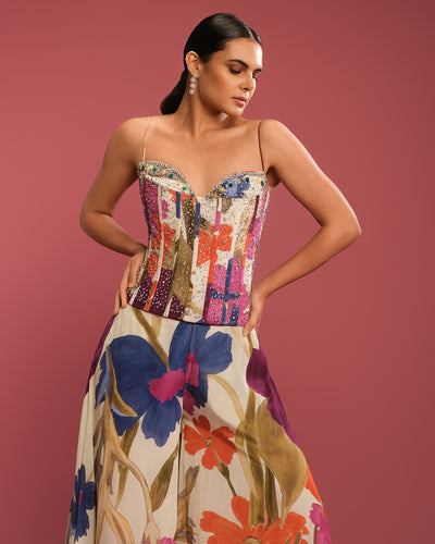 Wild Forest Printed Fusion Corset Set