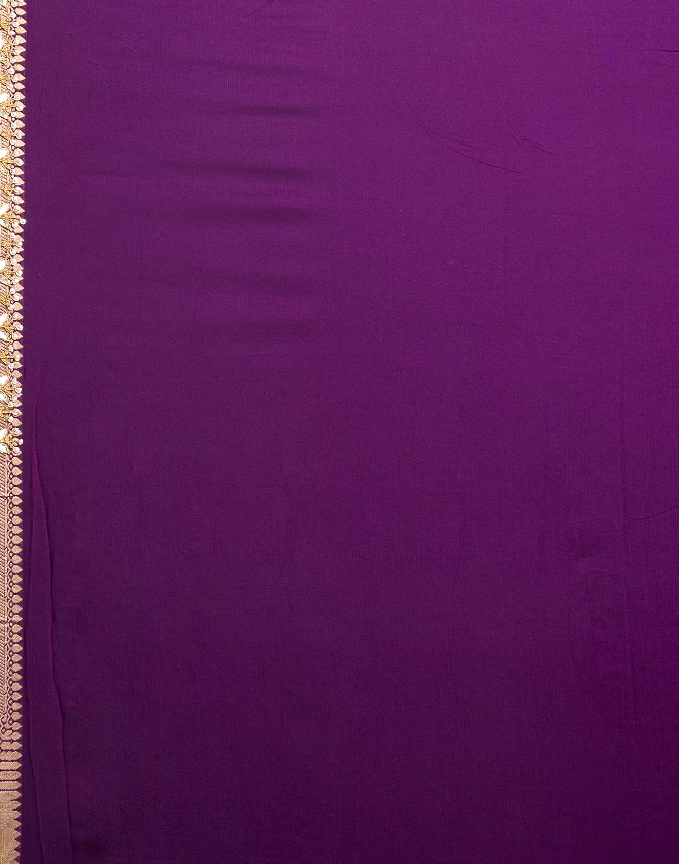 Byzantine Georgette Saree with  Chevron pattern