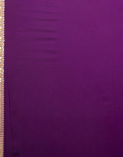Byzantine Georgette Saree with  Chevron pattern